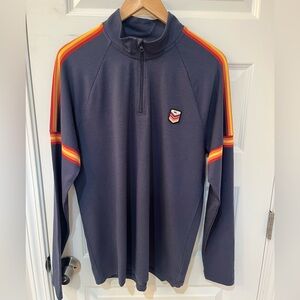 NWT!! Marine Layer Archive 1/4 Zip Pullover Mens Blue Stripe Performance Tech M